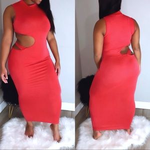 Sexy Red cutout dress